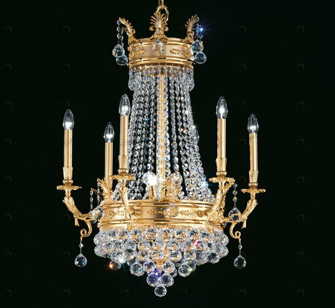 Masiero Люстра из латуни с кристаллами накаливания Impero & deco sun-id-1374351