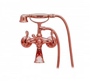 Gentry Home Смеситель для умывальника на три отверстия с выдвижным краном Tiffany Медь GH102053