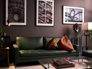 Duvivier Canapés 3-х местный кожаный диван  Pierxe23