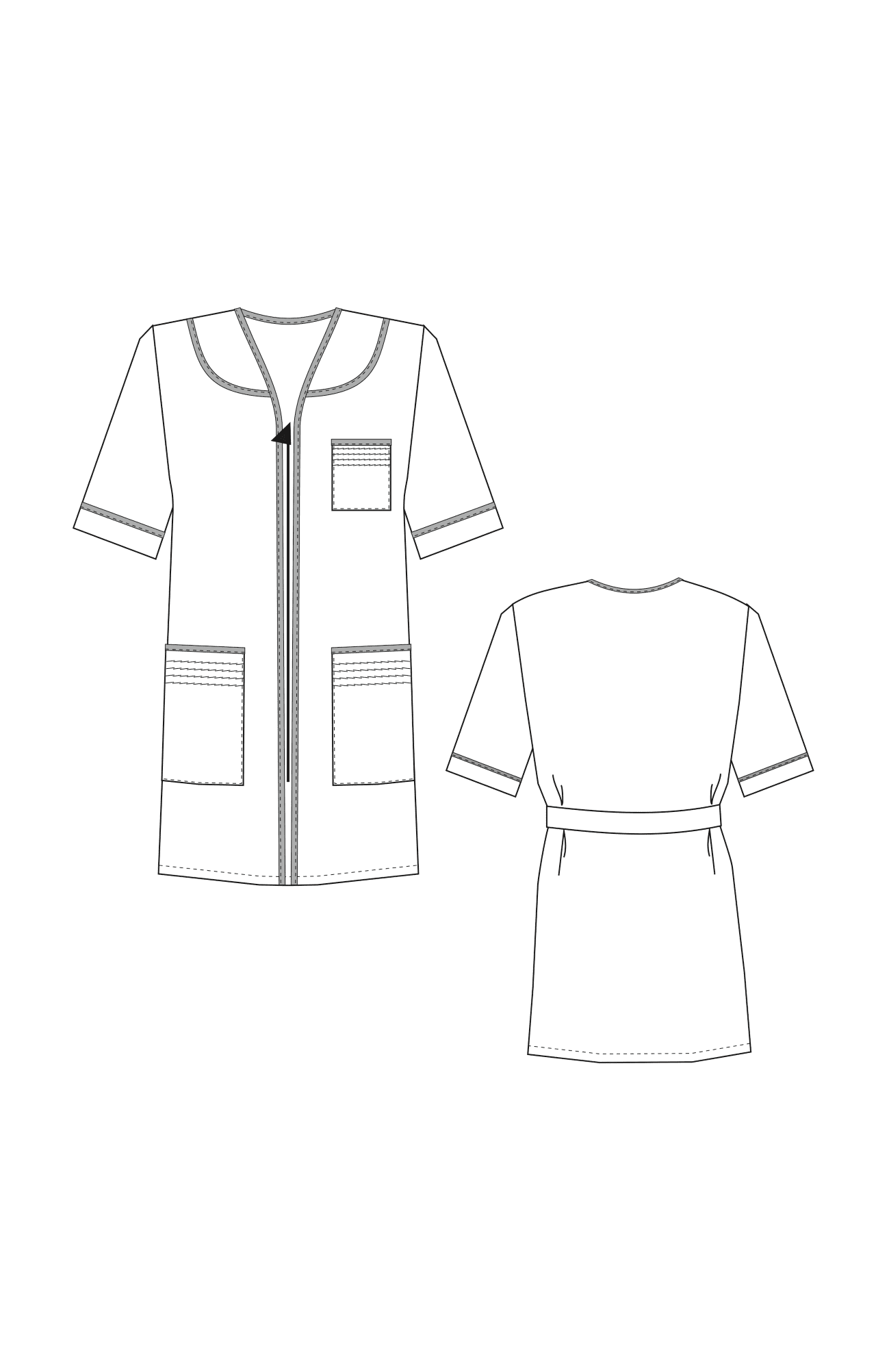 66227 Халат "Сервис" темно-голубой  Медицинская одежда  размер 58/158-164 Спецодежда  - Вид №3