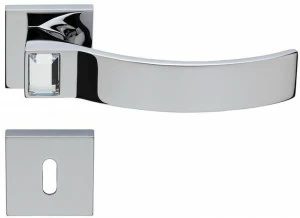 LINEA CALI' Ручка из хромированной латуни с кристаллами swarovski® на розе с замком Elios crystal