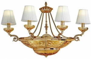 Possoni Illuminazione Аппликация из чистого золота с янтарными кристаллами и абажурами Michelangelo 3999/a4+4