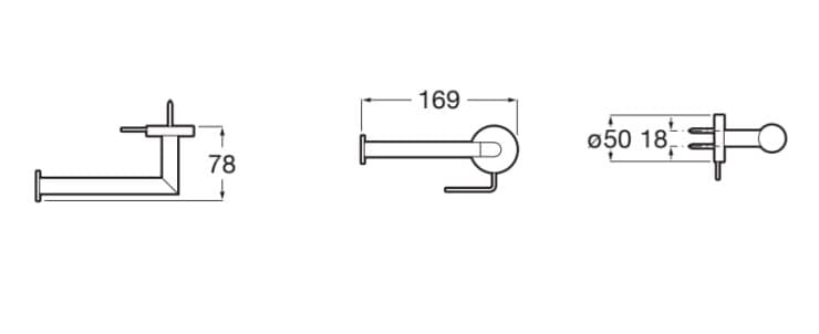 Металлический держатель рулона Roca Compas ARCH-00057321 - Вид №3