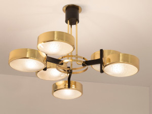 Потолочный светильник из металла и муранского стекла