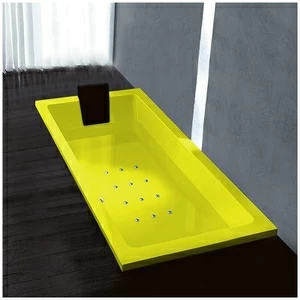 Ванна Gruppo treesse Quadra 170 V072C-SX-Z жёлтая с аэромассажем прямоугольная встроенная левая