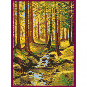 160х220кл Схема для вышивания цв. А3 ДК-029 "Ручей в лесу"