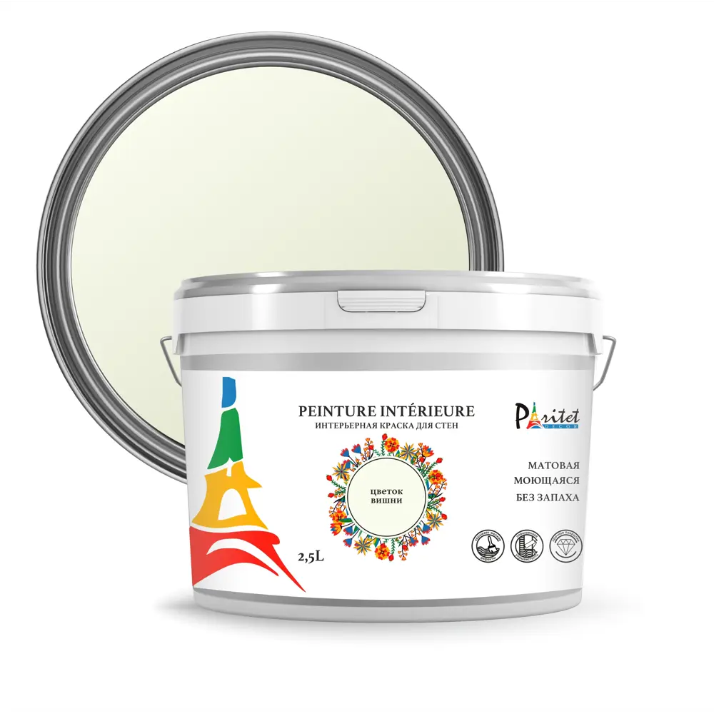 Краска для стен и потолков Paritet матовая цвет цветок вишни 2.5 л STLM-2169522
