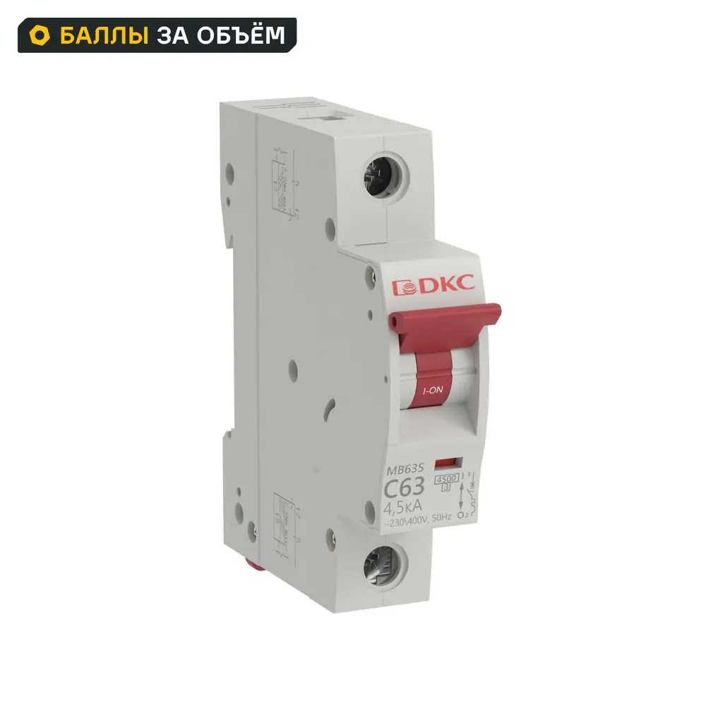 Автоматический выключатель DKC Yon 1P C63 А 4.5 кА STLM-2017562