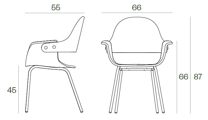 Стул с мягким сиденьем с подлокотниками BD Barcelona Showtime ARCH-00152303 - Вид №6