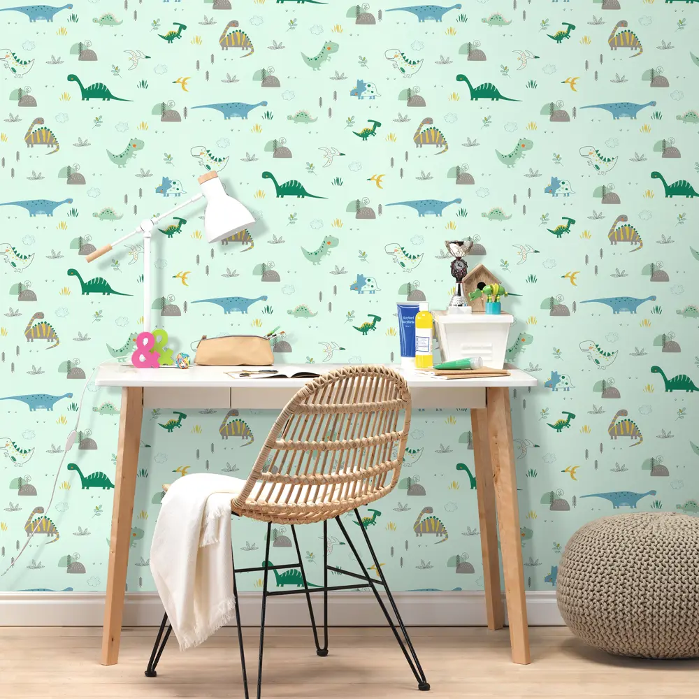 Обои бумажные Rasch Bambino зелёные 0.53 м 249330 STLM-2108723 - Вид №2