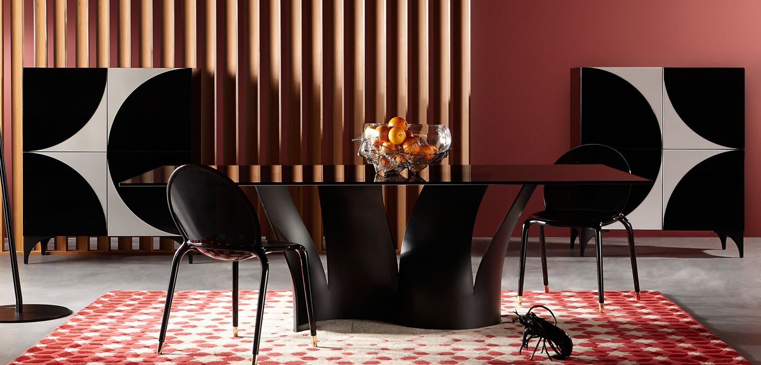 Прямоугольный обеденный стол из стали и стекла ROCHE BOBOIS Les Contemporains ARCH-00020913 - Вид №2