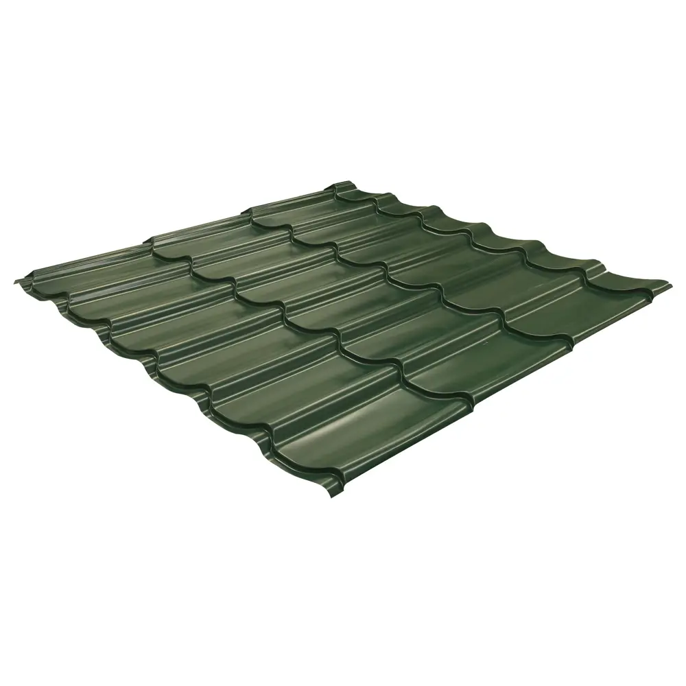 Металлочерепица 0.45 мм 1200x1180 мм RAL 6005 зелёный Santreyd STLM-2092005 - Вид №1