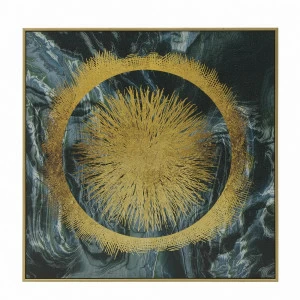 Картина на холсте с подрамником квадратная "Всполохи" (принт) TO4ROOMS  00-3839389 Золото;черный