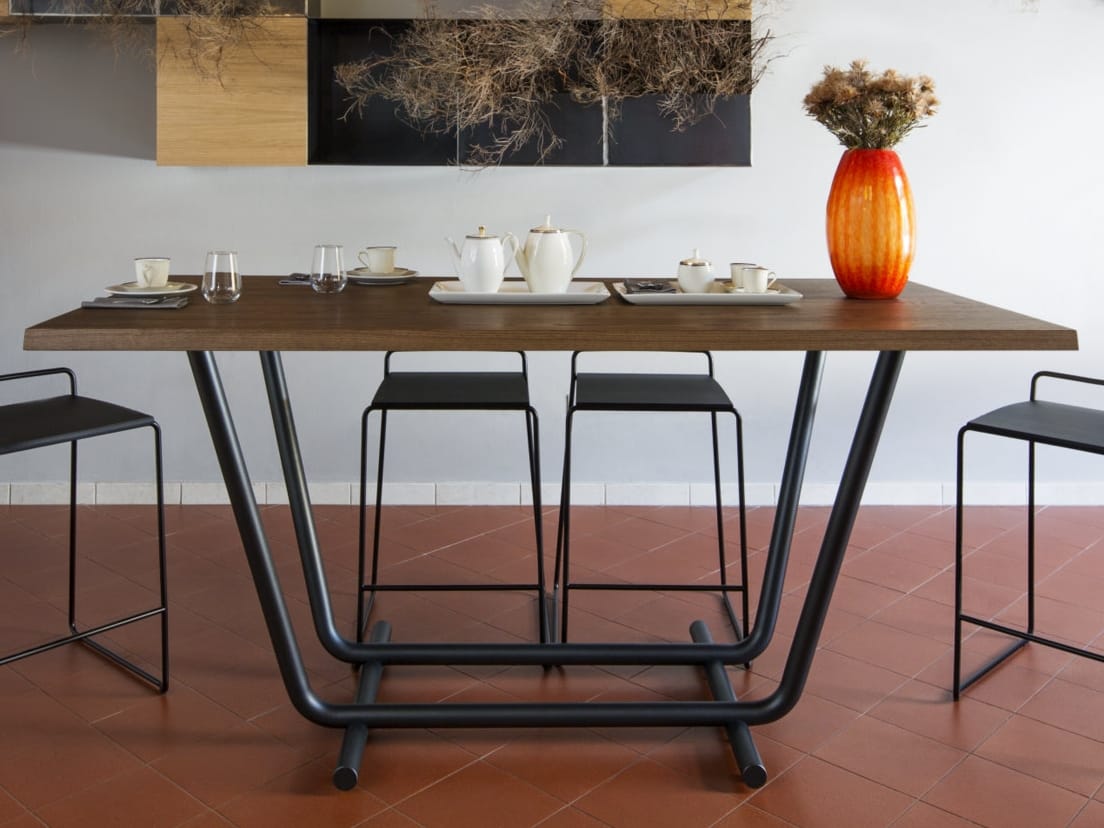 Высокий стол из стали и дерева ALMA DESIGN Paloalto ARCH-00004354