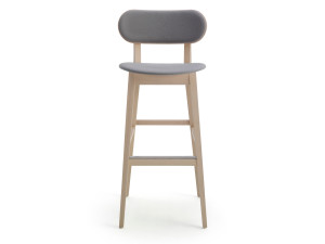Высокий табурет из бука со спинкой