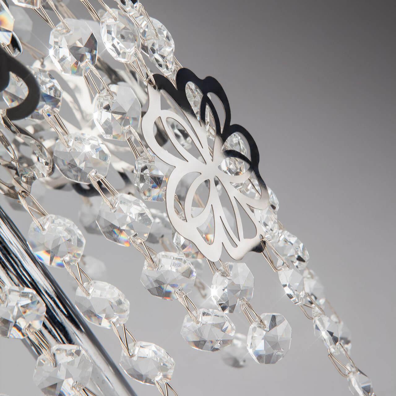 Лампа настольная цвета хром с хрусталем Strotskis Eurosvet 01035/2 EUROSVET FLOWER 00-3907301 Хром - Вид №2