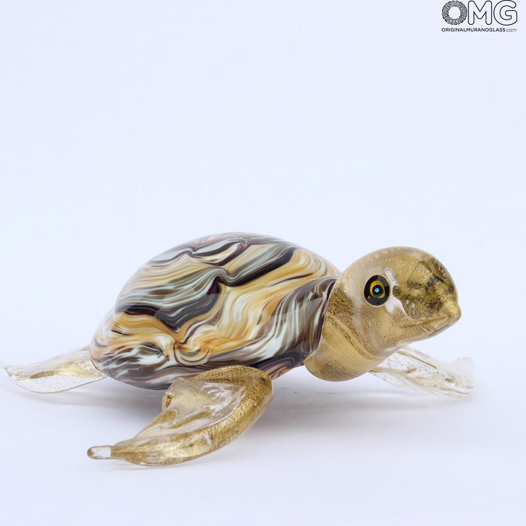 2066 ORIGINALMURANOGLASS Скульптура Разноцветная морская черепаха - муранское стекло 21 см  - Вид №1