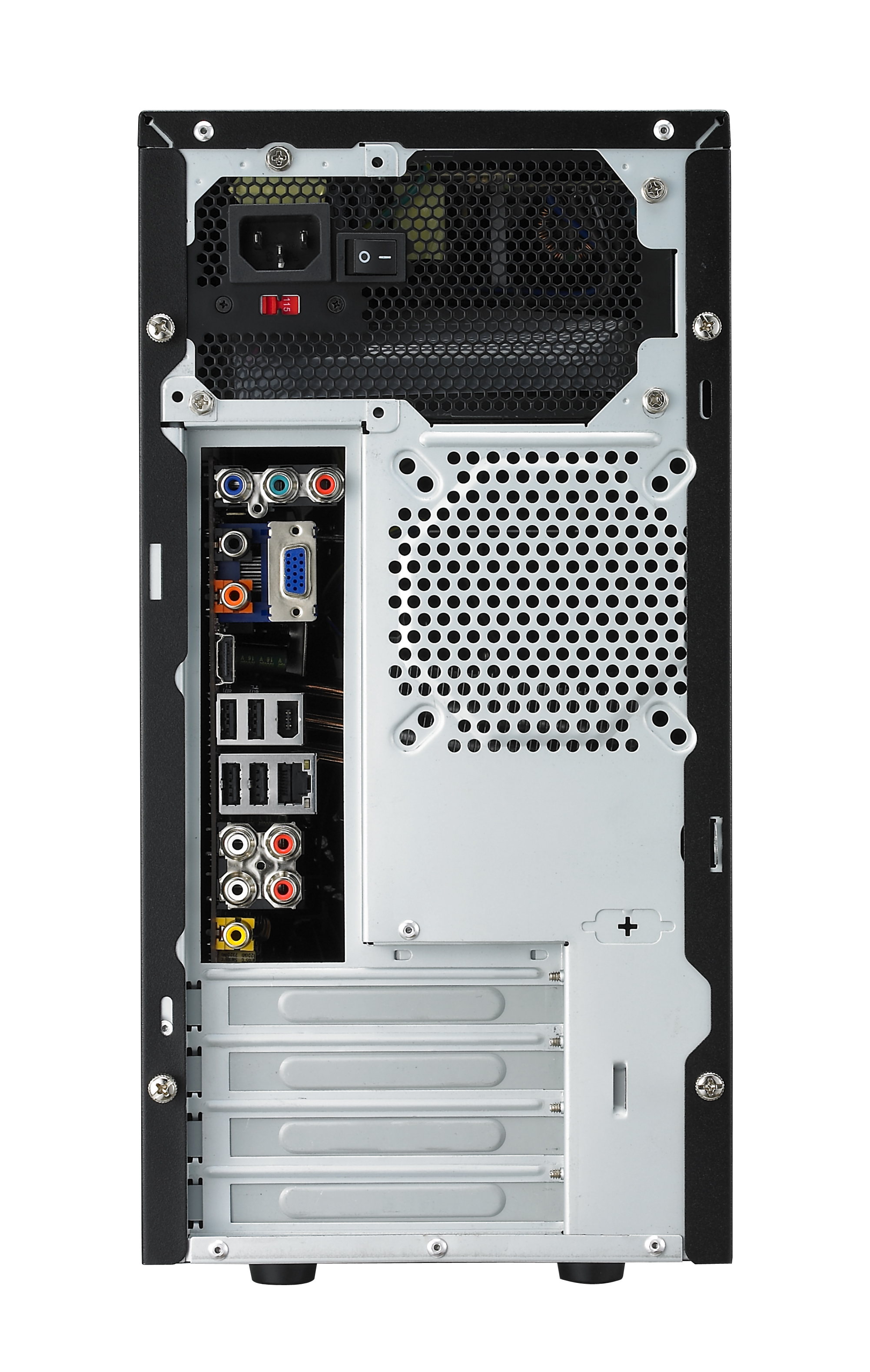 RC-342-KKN6-U3 case elite 342 black/black (2x5.25", 5+1x3.5", 1xusb3.0, 1xusb2.0, 2xaudio, 1x(120x120), w/o ps, up) matx Cooler Master Cooler Master Elite Santreyd  - Вид №4