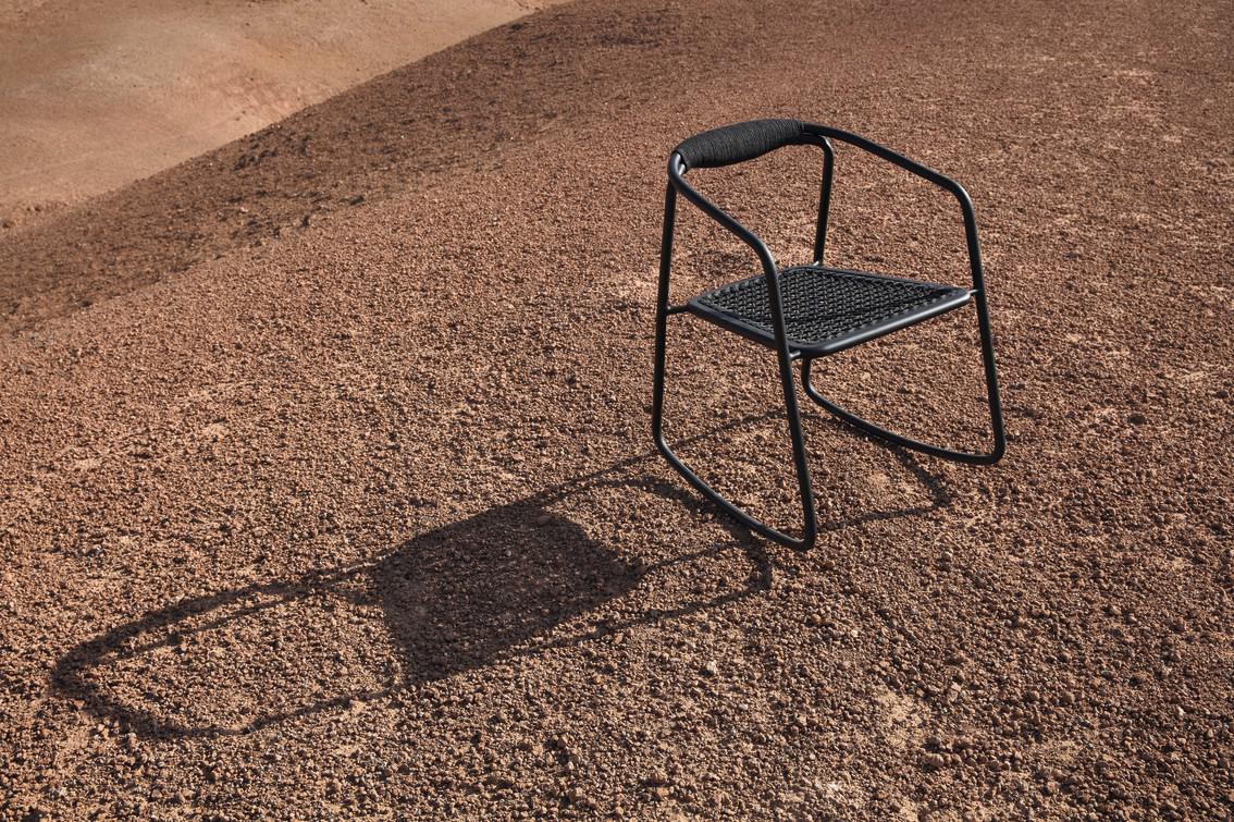 Кресло-качалка лава веревка 4,5мм антрацит + teak Manutti Duo MNST41 - Вид №12