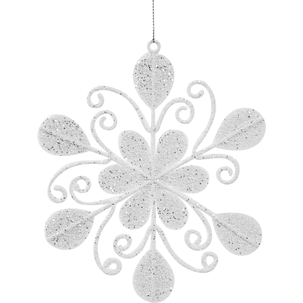 87036499 Елочная игрушка Цветок 15x15 цвет белый STLM-1406916 Santreyd  - Вид №2