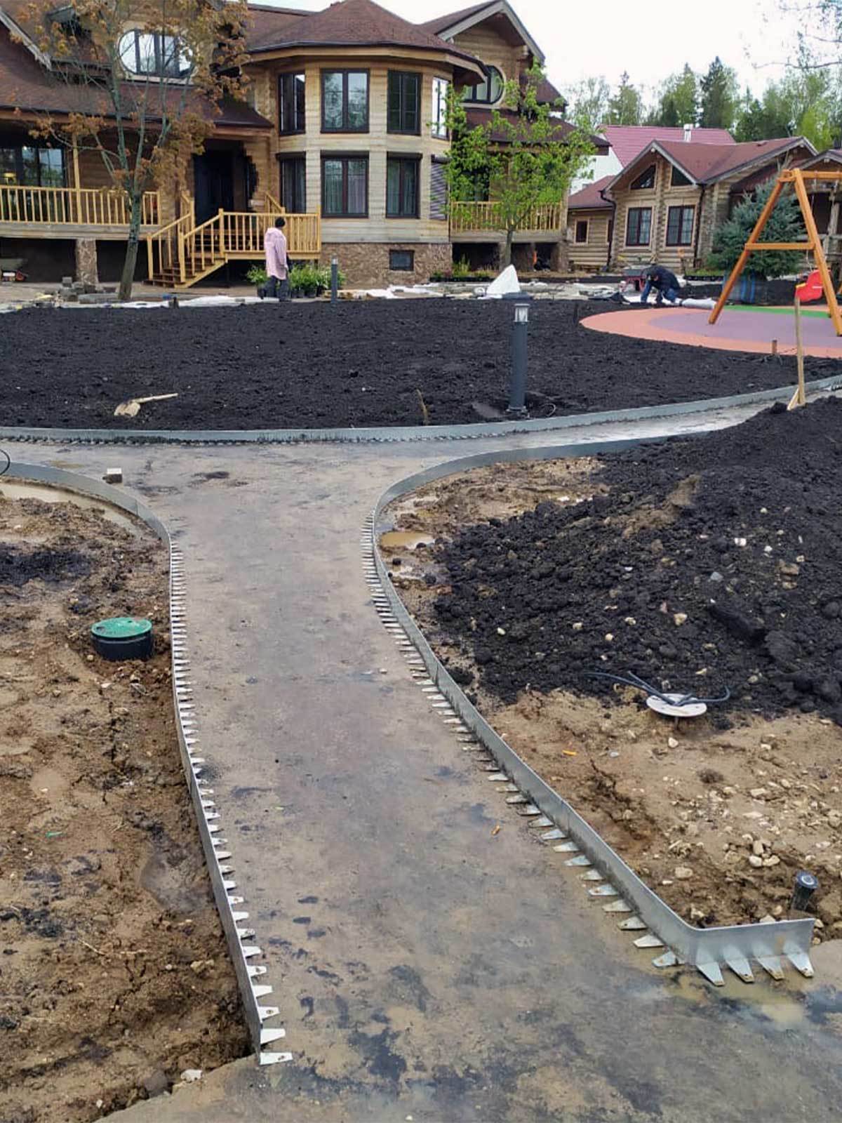 Металлический бордюр 1200*200*70*1,5 компл. ГеоПластБорд GPBST-07  - Вид №11