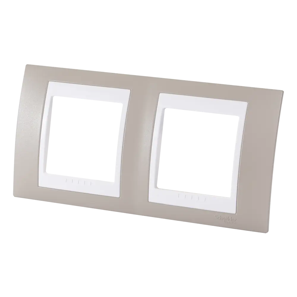 Рамка для розеток и выключателей Systeme Electric Unica 2 поста, цвет коричневый/белый STLM-2040188 - Вид №1