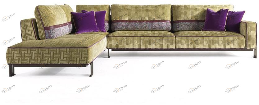 ETRO Home Interiors Угловой диван в бархате Klee E.kle.213.i
