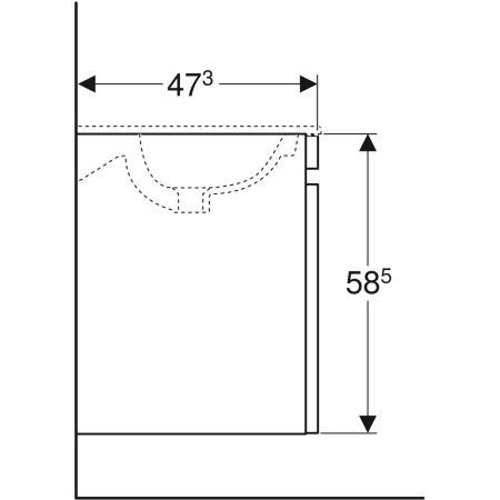 869562000 Шкафчик для встраиваемой раковины Geberit Renova Plan, с одним выдвижным и одним внутренним выдвижным ящиком Geberit  - Вид №33