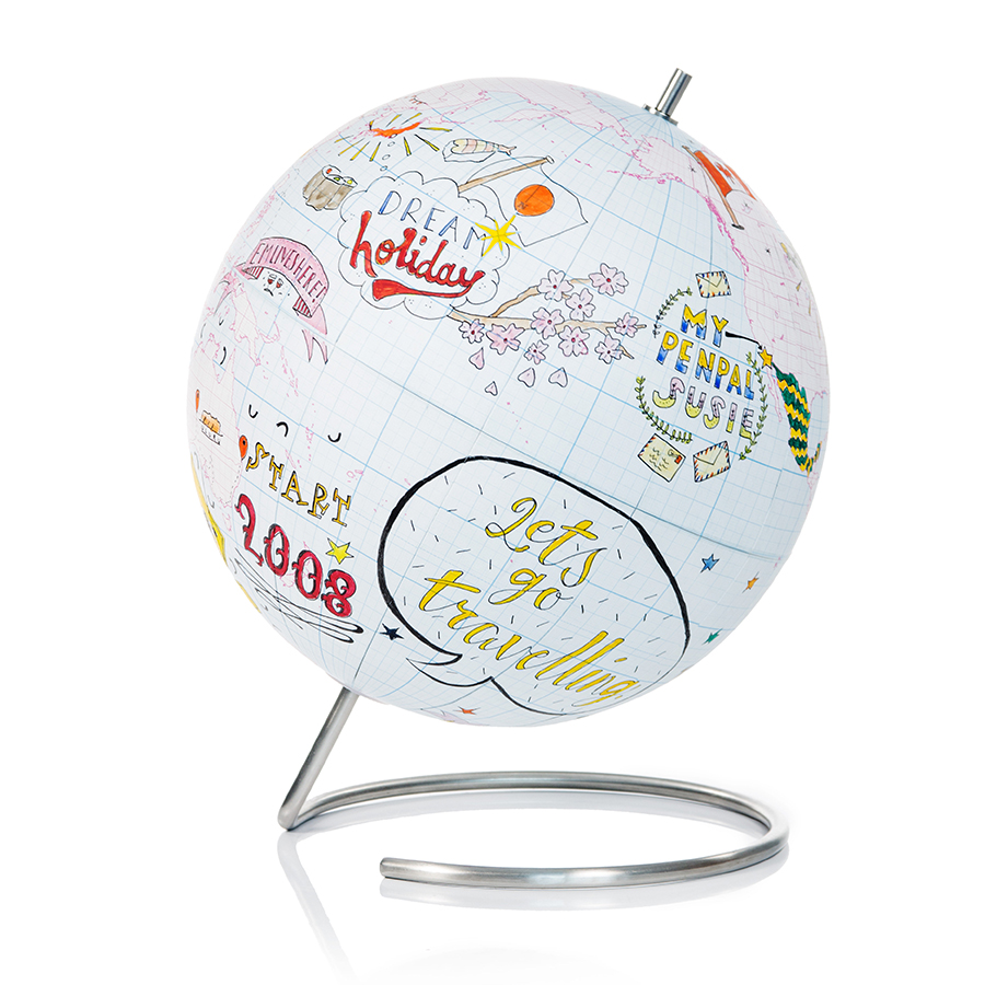 SK GLOBEGRID1 Глобус для разукрашивания journal большой Suck UK  - Вид №2