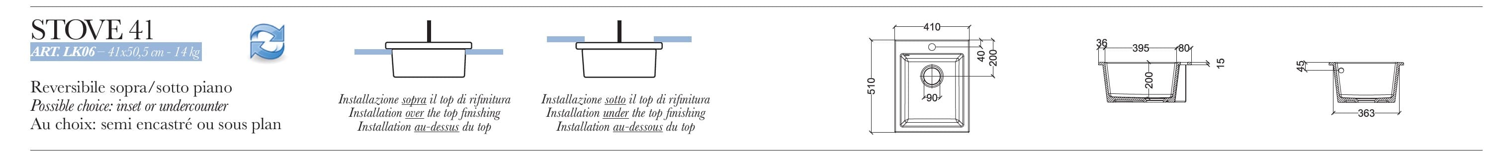 Керамическая раковина с одной чашей BLEU PROVENCE плита ARCH-00063672 - Вид №4