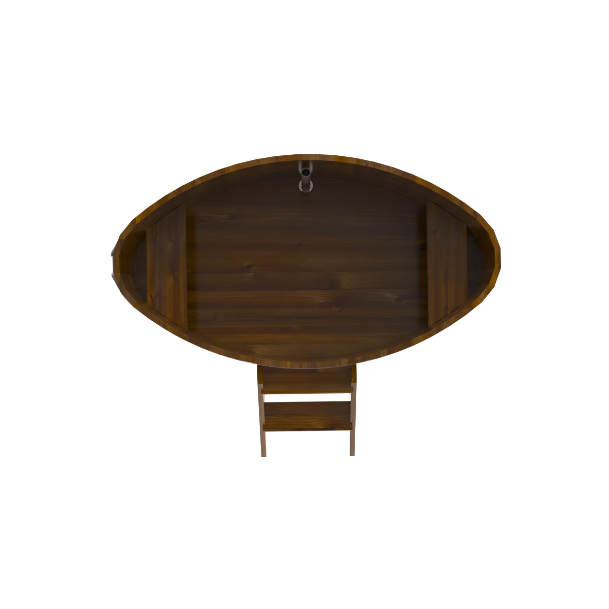 2271 Купель овальная из лиственницы Рустик 0,92х1,66х1,0 морёная Alyarus  - Вид №5