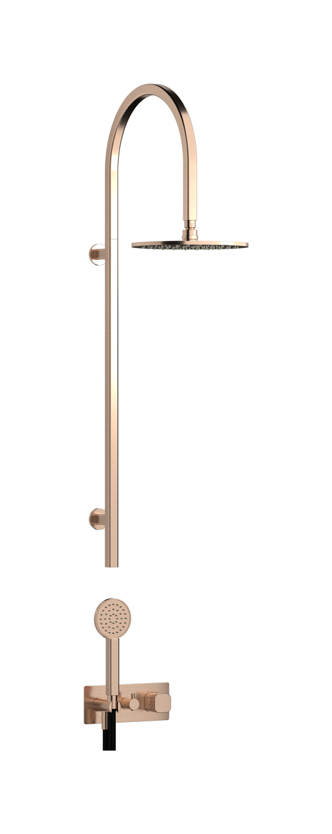 Душевая колонна в комплекте с душевым гарнитуром. WE ARE IB eo800sr_2 Brushed Rose Gold Elio