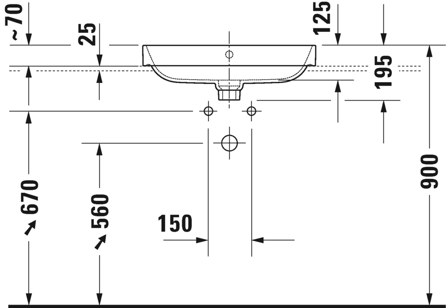 2360601300 Подвесная раковина настенная овальная Duravit Happy D.2 Plus - Вид №3