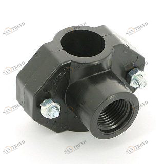 Врезка монтажная 25 x 1/2" ВР, 2 болта, для труб ПНД UNIDELTA 1019025002