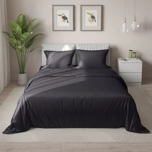 Комплект постельного белья Amore Mio Tornado евро тенсель серый 89426001