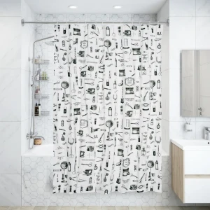 Штора для ванной комнаты Sensea «Barber» 180х200 см
