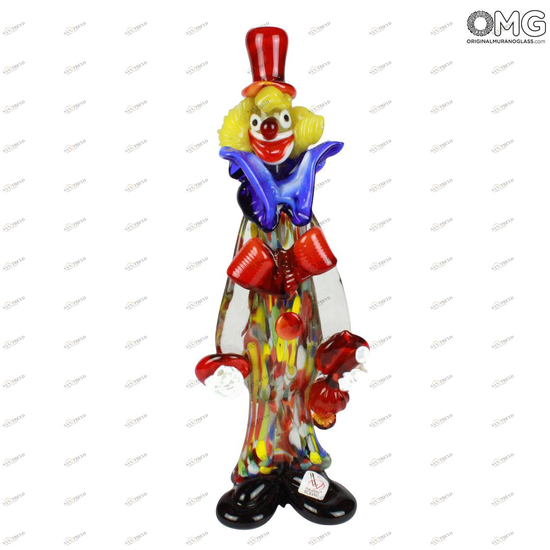 828 ORIGINALMURANOGLASS Статуэтка Клоун-Фокусник - муранское стекло OMG 10 см 