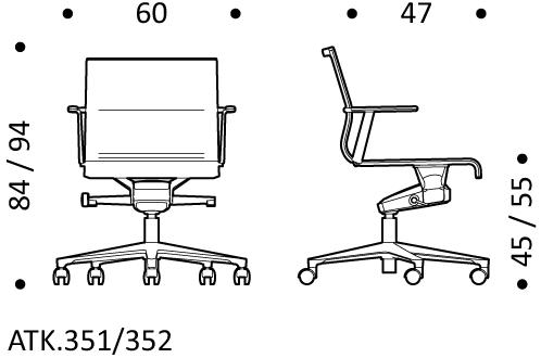 ICF Поворотный офисный стул из ткани с 5 спицами и подлокотниками Stick chair sun-id-1349929 - Вид №3