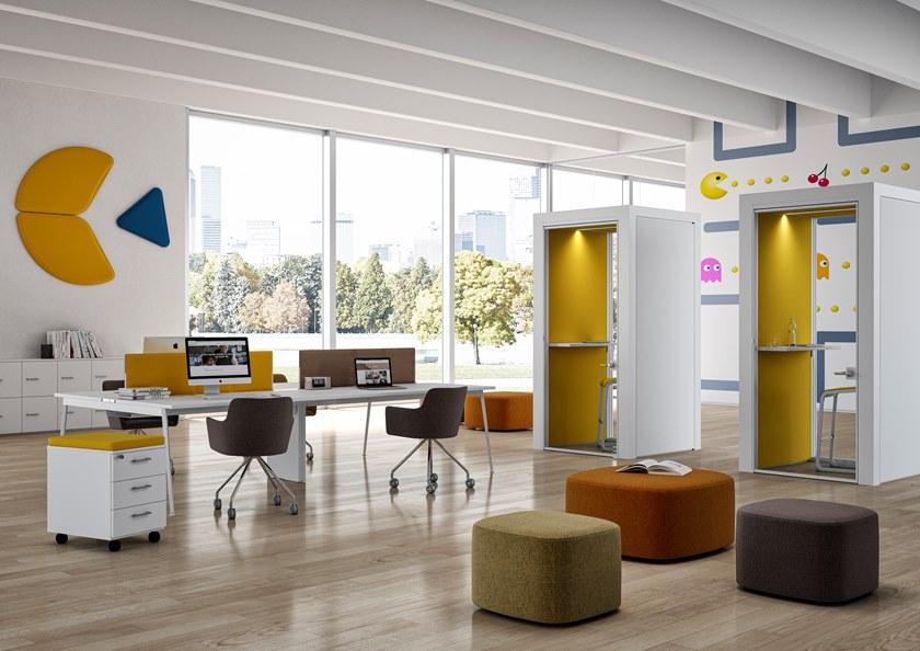 Quadrifoglio Акустический мультимедийный офисный остров из алюминия и дерева sun-id-1406844 - Вид №1