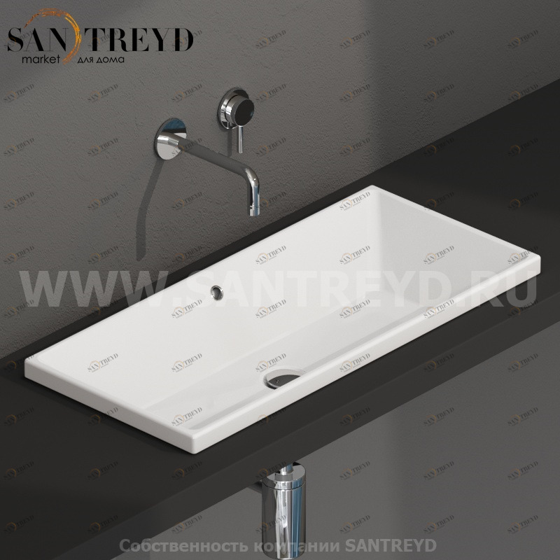 FO075BI Накладная раковина под столешницу  прямоугольная Ceramica Globo 