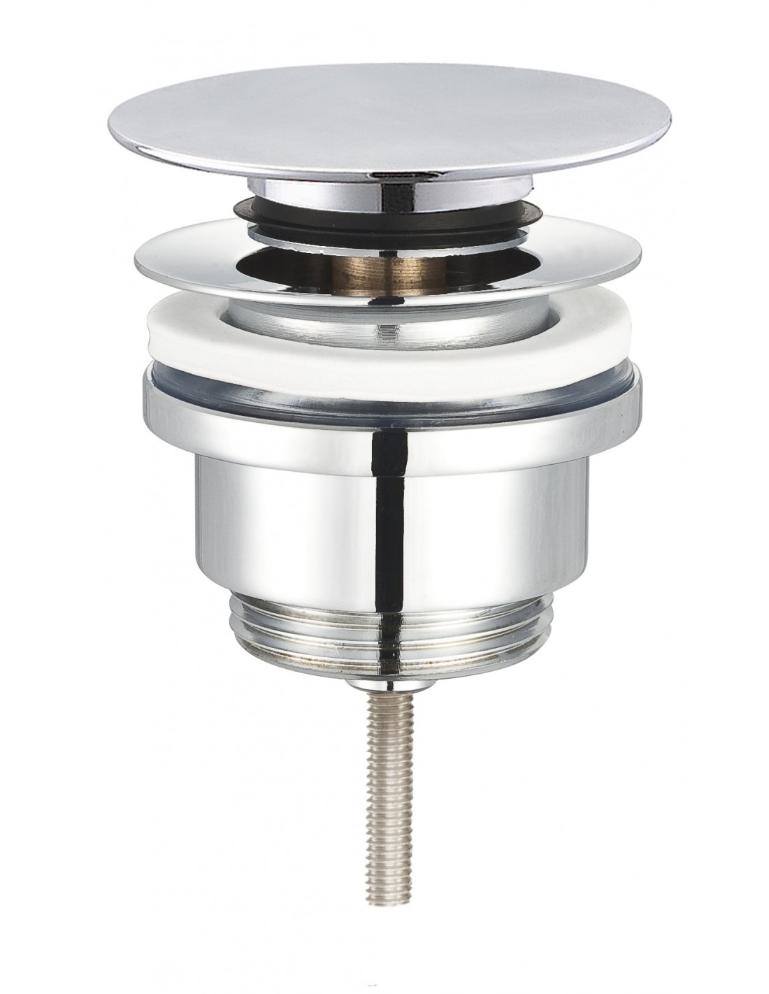 123600 000 00  Слив для умывальника с переливом или без него, двустворчатый клапан, h. 110 мм, хром Valentin Хром 