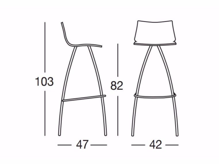 Высокий стул из полипропилена S-CAB День ARCH-00112558 - Вид №1