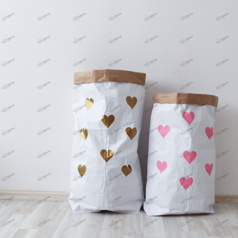 Эко-мешок для игрушек Small Hearts из крафт бумаги VAMVIGVAM  281997 Белый;бежевый Santreyd 