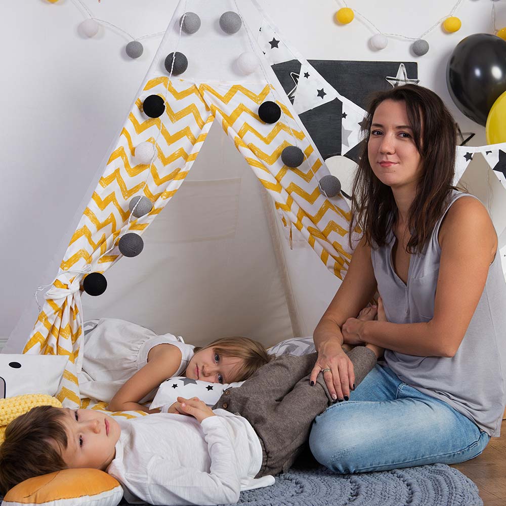 Вигвам Yellow Zigzag с окном,карманом и флажками VAMVIGVAM YELLOW ZIGZAG 281907 Желтый Santreyd  - Вид №5