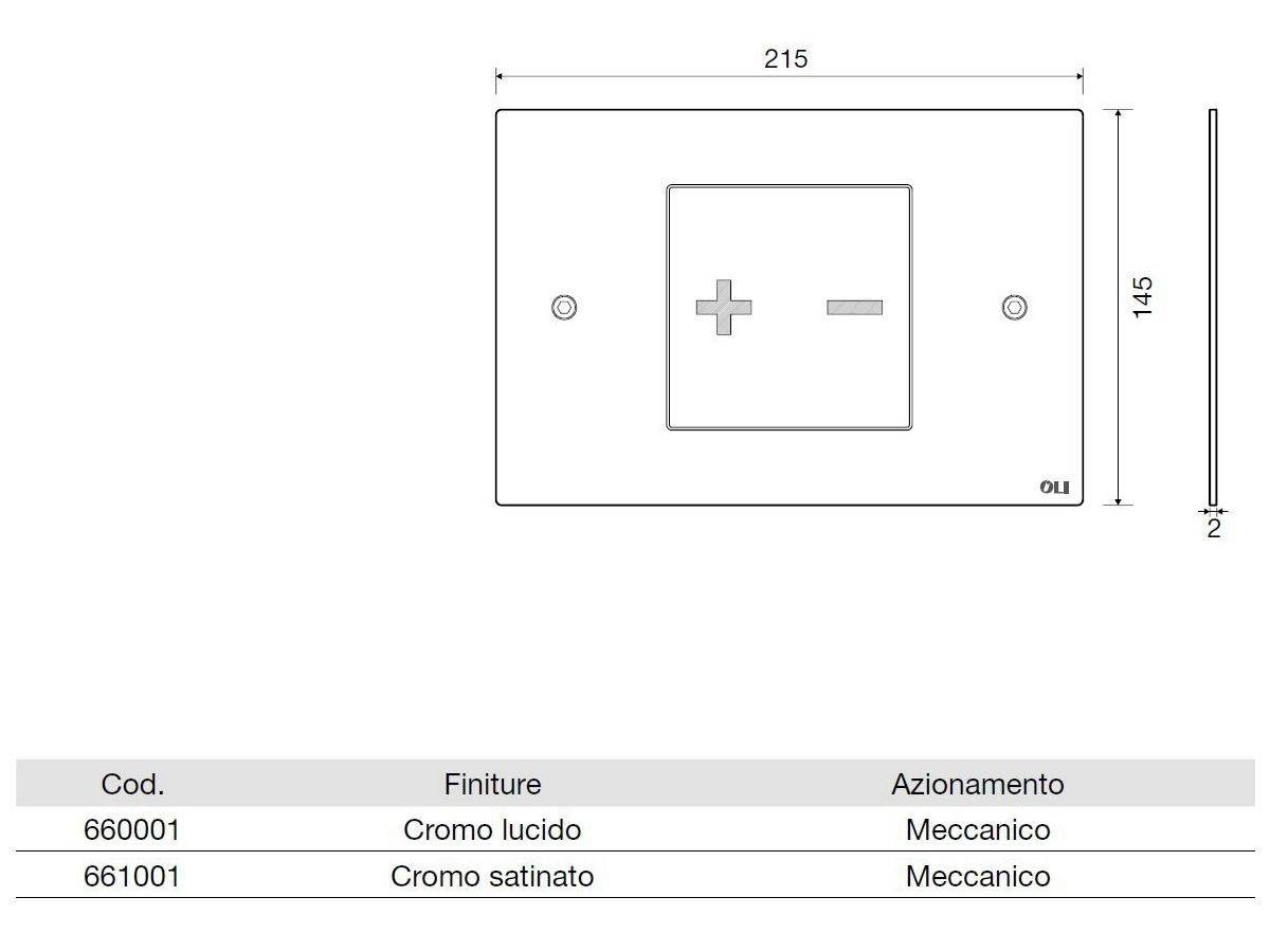 Панель управления унитазом из сатиновой стали OLI INO-X 01 ARCH-00057975 - Вид №3