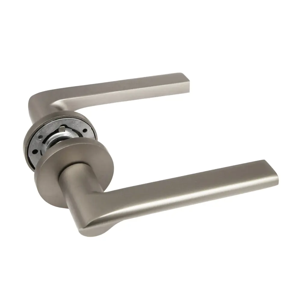 Дверная ручка на розетке KREAFORTA Паудер без запирания цвет никель STLM-2188976