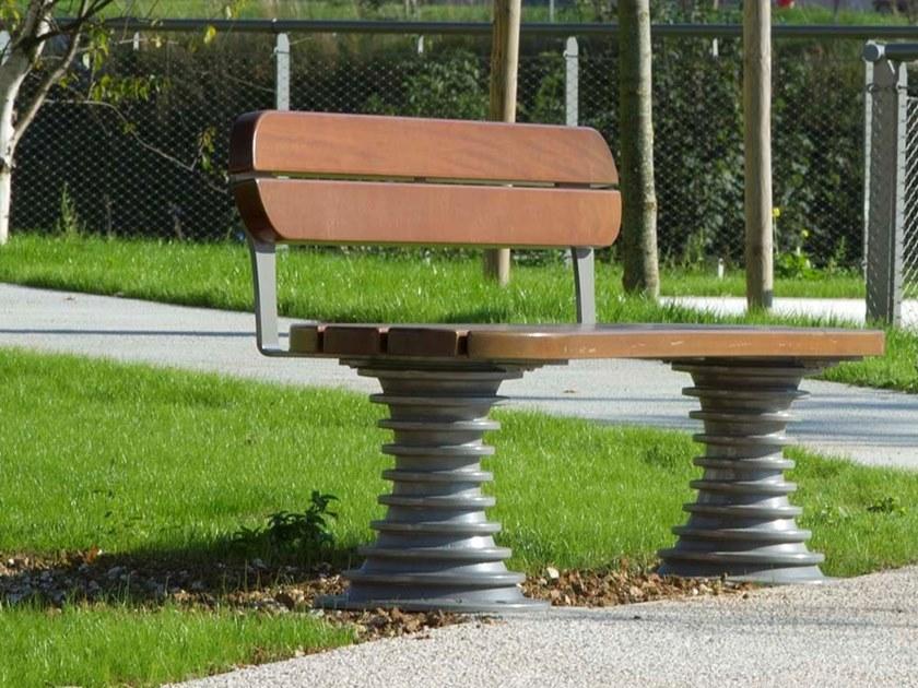 GHM-ECLATEC Деревянная скамейка со спинкой Bell'ora sun-id-1475278 - Вид №1