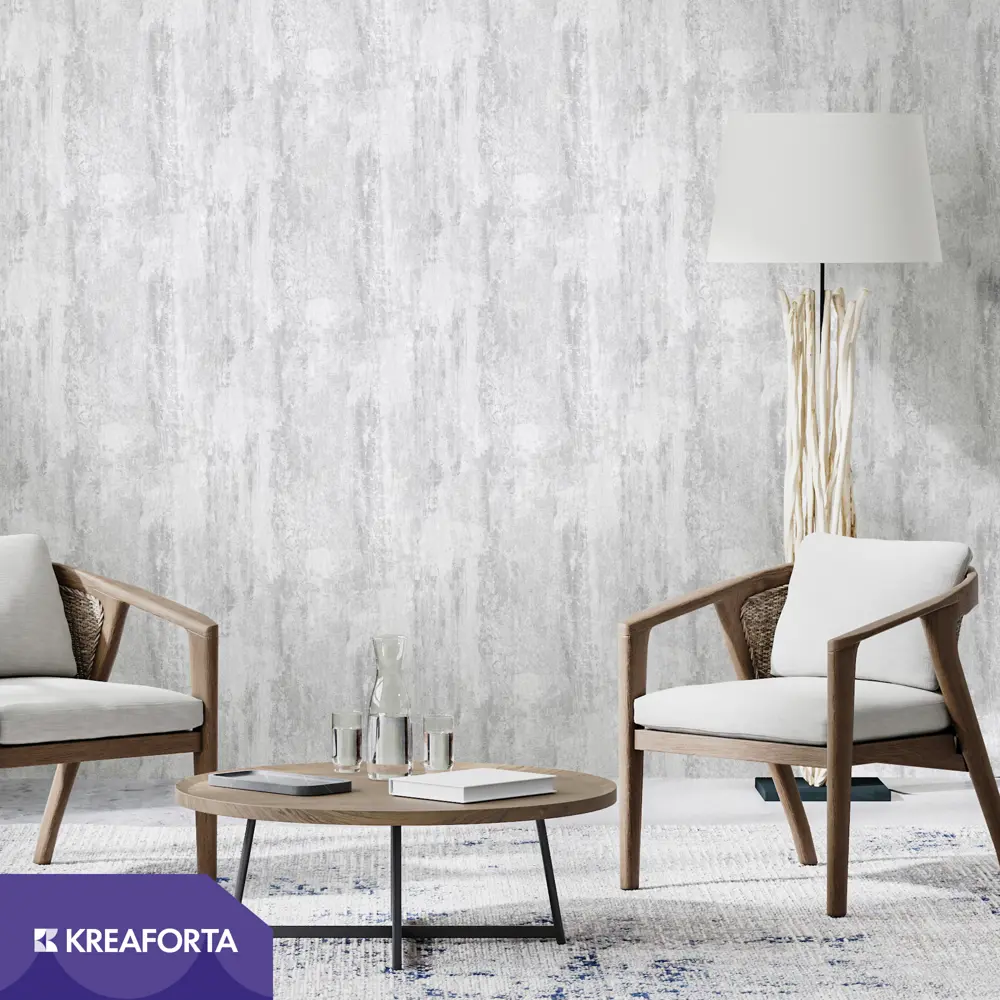 Обои флизелиновые KREAFORTA Loft светло-серые 1.06 м 64348-06 STLM-2053835 - Вид №2