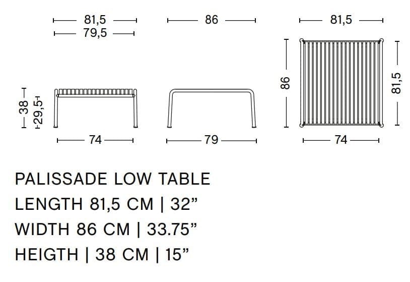 Низкий садовый стол из стали с порошковым покрытием In Stock Hay ARCH-00099014 - Вид №3