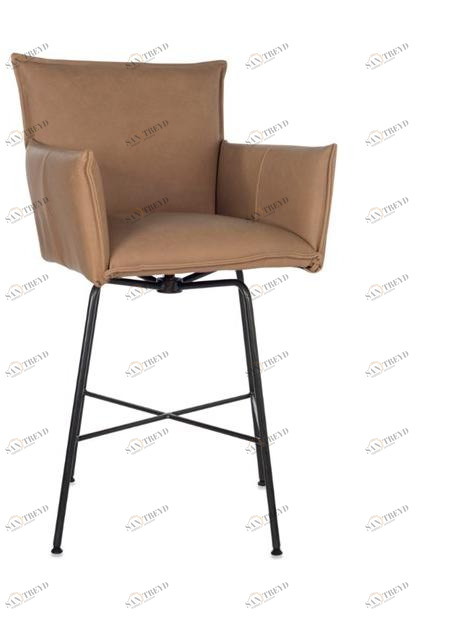 Jess Высокий поворотный кожаный табурет с подлокотниками Sanne sun-id-1492713